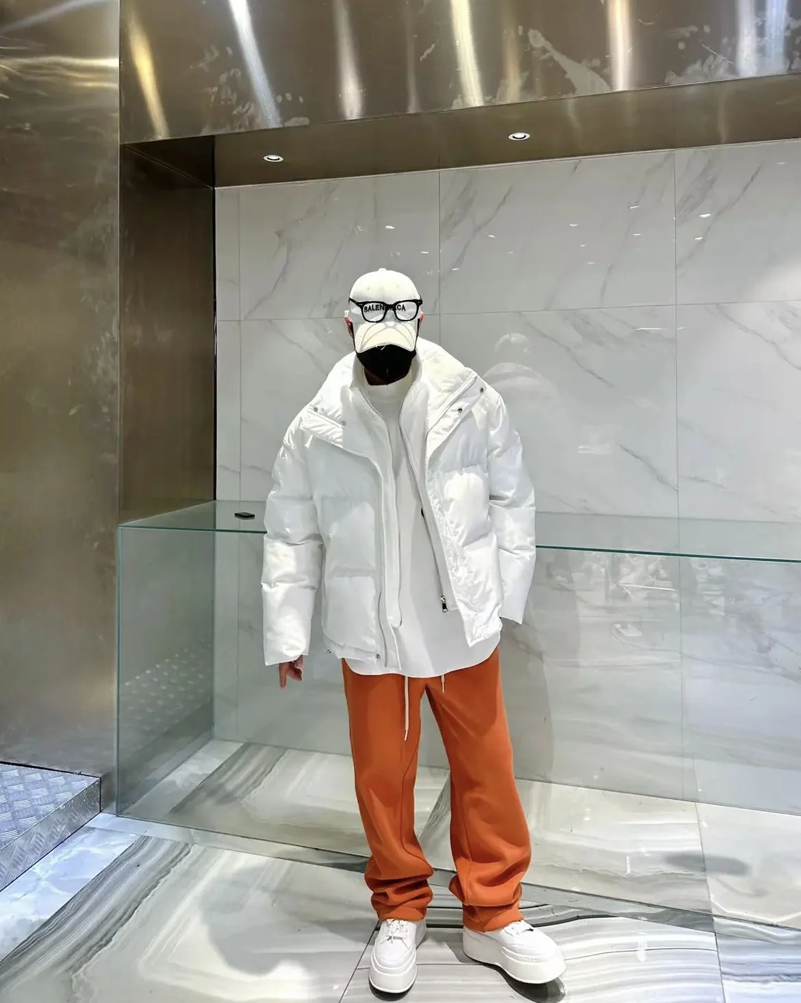 Fashion Men's Women's Winter Double-Layer Collar Solid Color Loose All-Matching Cotton-Padded Jacket Couple Personality Coats