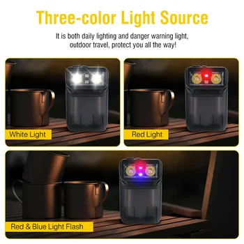 BORUIT X3 EDC Keychain Flashlight Portable Mini Torch Digital Display USB_C Rechargeable Work Light with Clip Camping Lantern 6