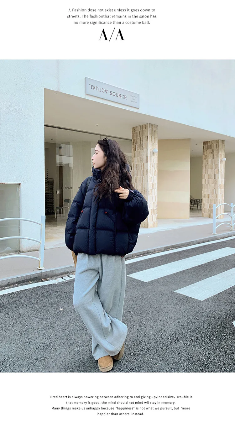 Jacket Korean Thickened Puff Feather Cotton Jacket Women Winter New Loose Warm Fashion Zipper Hooded