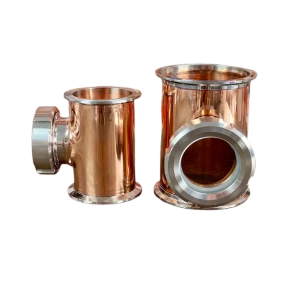 Clamp 8"(204mm) OD217mm Copper Tee for bubble plates.Part of distillation column.Moonshine Still,Distillation