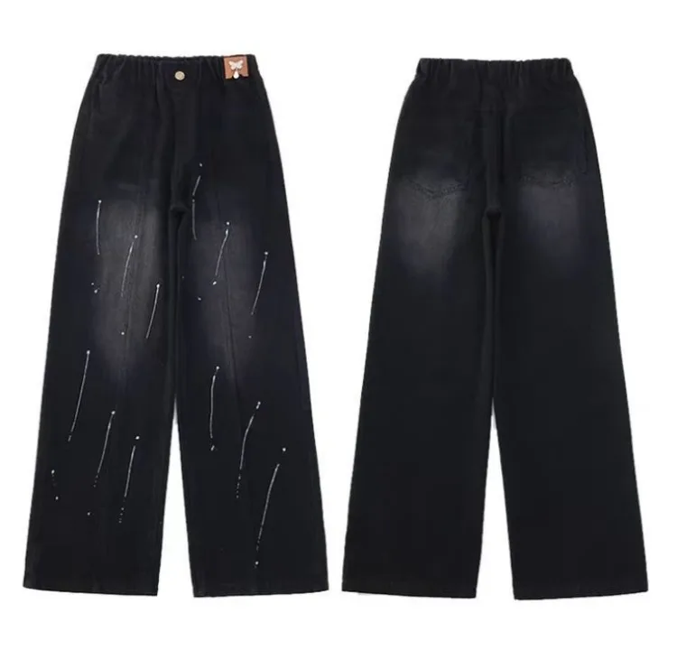 Wide-Leg Jeans Winter Fleece-Lined Thermal