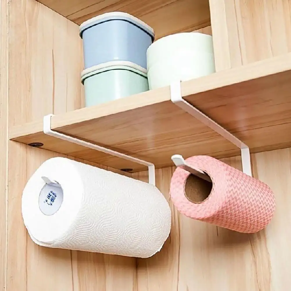 Toilet Paper Holder S-shaped Wrought Iron Punch-free Multi-use Toilet Paper HolderBathroom Towel Rod Washroom Supplies
