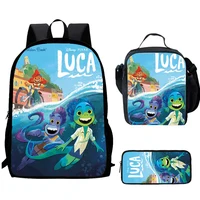 Luca Alberto Sea Monster Child School Backpack With Thermal Cooler Lunch Box Pencil Bags School Bags for Boys Girls Best Gift 1