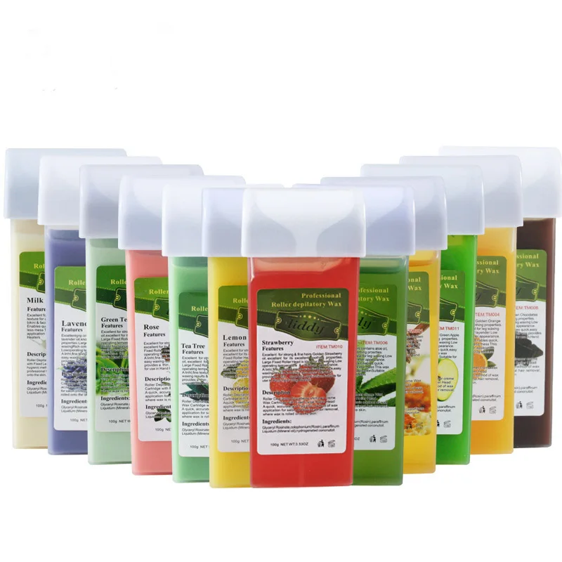 Depilatory Wax Cartridge Roll-On Skin Hair Removal Heater Waxing Cream 12 Flavor Roll-On Hot Wax All Types Skin For Women 100 g wax heater hair removal wax hard wax beans hair removal tool beauty wax