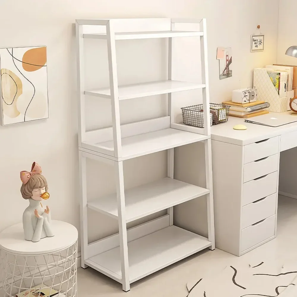 Multilayer Open Bookcase Living Room Storage Shelf Trapezoidal Kitchen Organizer Cabinet With Drawer Floor Display Bookshelf