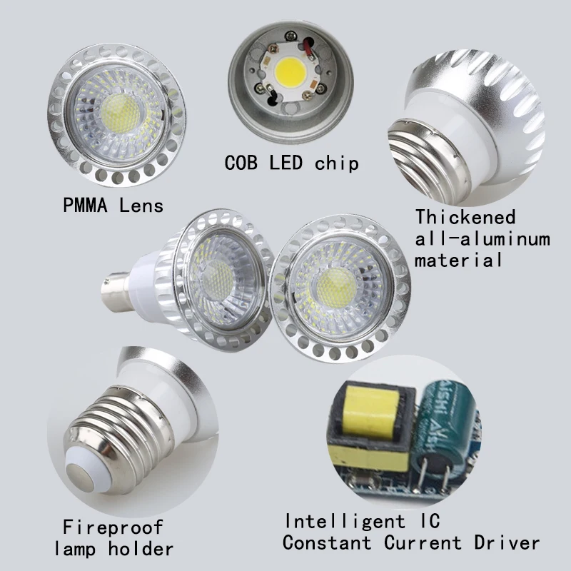 E27 E14 MR16 GU10 B22 Dimmable 10W E12 Lampada LED Spotlight Bulb 110V 220V Bombillas Lamp LED COB Lamps Lampara Spot Light 3