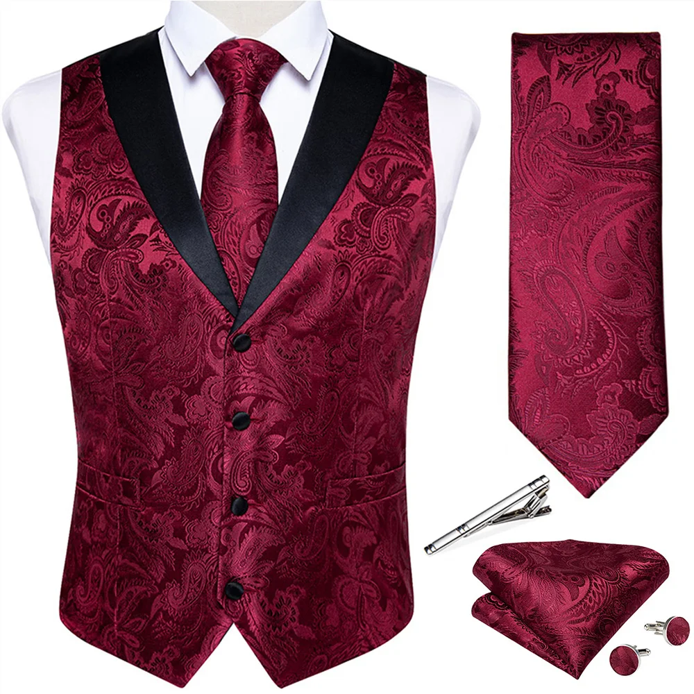  Chaleco de seda tejida para hombre, chaleco rosa, conjunto de  gemelos para hombre, vestido de esmoquin para boda, negocios, ajuste  ajustado (color rosa, talla XL) (rosa L) : Ropa, Zapatos y