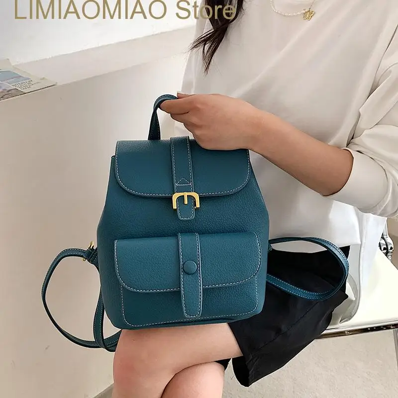 New Women's Backpack Travel Backpack PU Leather Handbag Schoolbag For Girls Women's Bag Female Shoulder Back