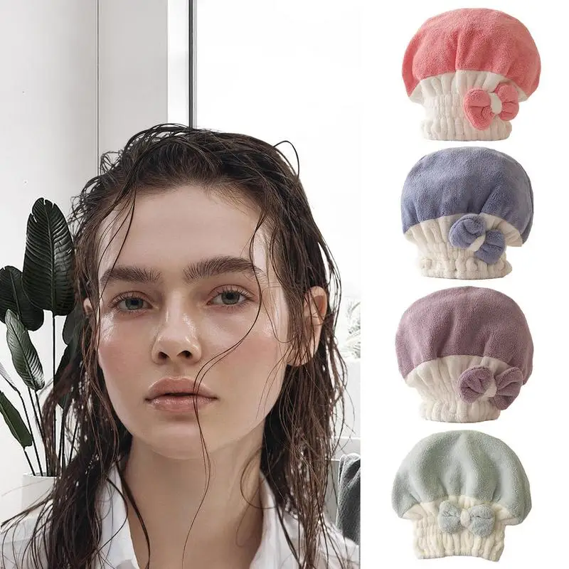 

Hair Towel Wrap Women Long Hair Quick-Dry Hair Cap Soft Strong Water Absorbent Microfiber Towel Women Bath Hats Lady Hair Turban