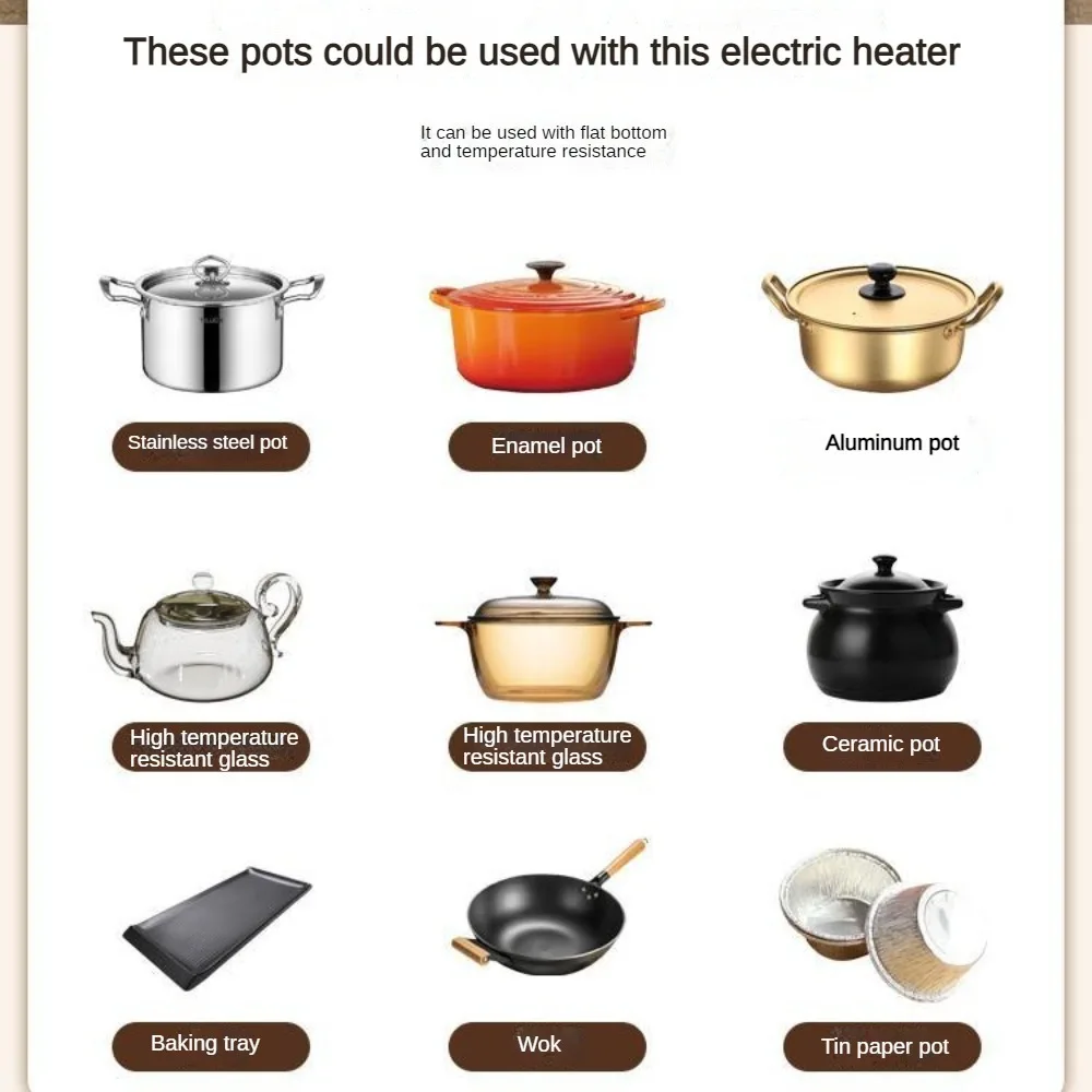 Electric Hot Plate 2200W Portable Electric Stove Countertop Infrared Single Burner For Home,Adjustable Temperature Easy to Clean 6