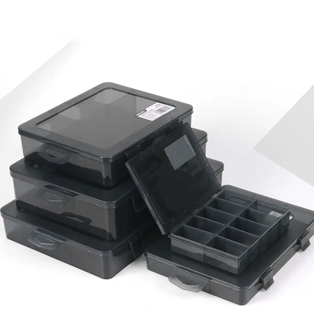 

Grid Plastic Transparent Adjustable Slots Screw Component Case Tool Storage Box Parts Box Organizer Box