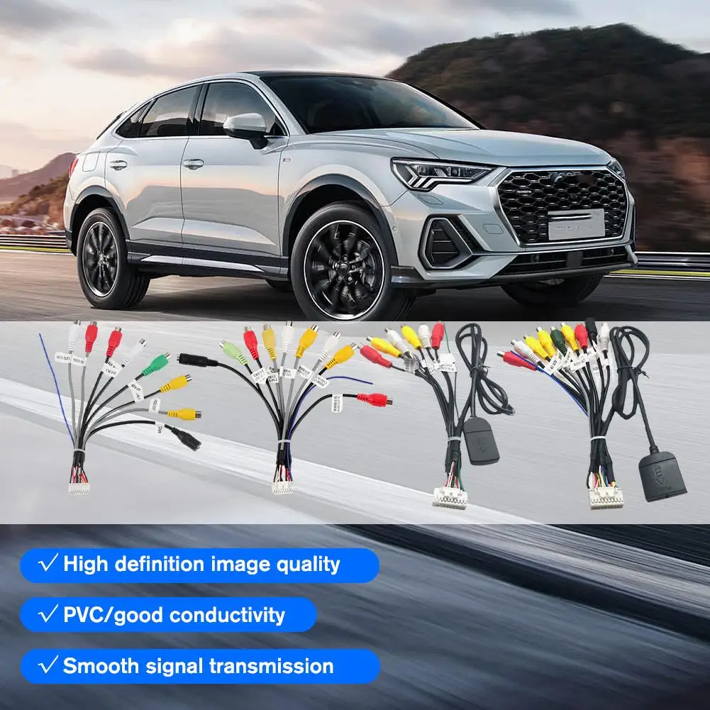Car Stereo Radio Cable 20 Pin Plug RCA Output AUX Wire Harness Wiring Connector With Fan Header Car Radio Cable Accessries