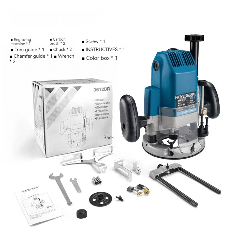 Electric Wood Router Trimmer Wood Milling Carpentry Router Engraving Slotting Trimming Machine Hand Carving