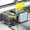 Carbon Steel Sink Sponge Drain Rack Multi-functional Countertop Faucet Storage Soap Rack Dish Towel Storage Filter Basket 2