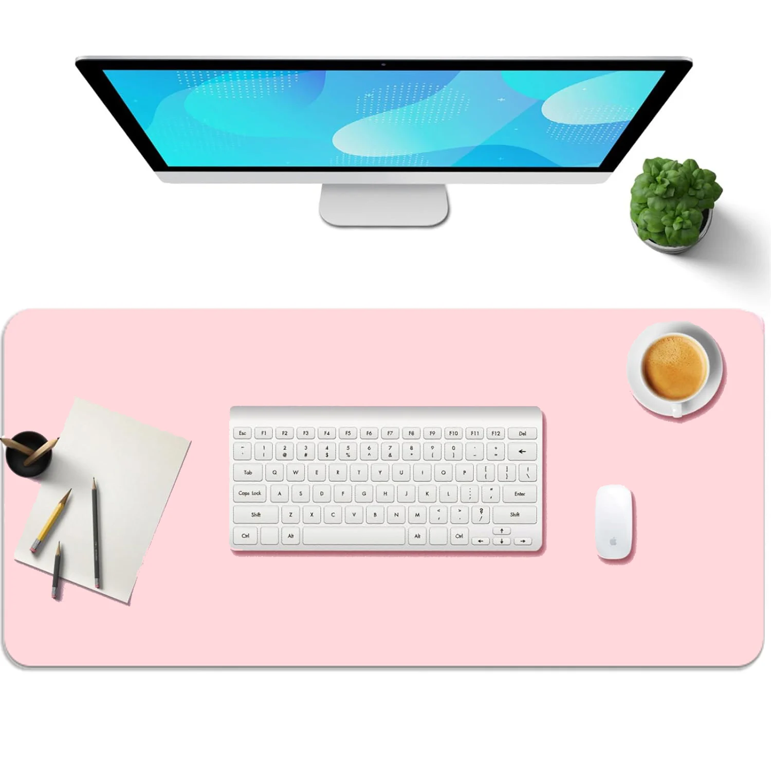 PU Leather Desk Pad with Suede Base, Multi-Color Non-Slip Mouse Pad, Waterproof Desk Writing Mat, Large Desk Blotter Protector
