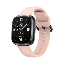 Enhanced Metal Milanese Watchband Bracelet Replacement Strap (Pink Silicone)