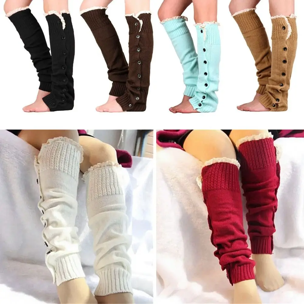 

Winter Lace Foot Covers Elastic Knitted Socks Ankle Warmer Boot Socks Leg Warmers