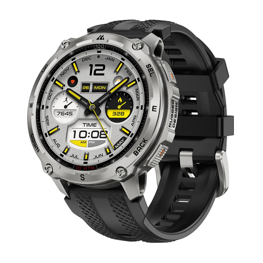 KOSPET Tank T4 Smart Watch Stainless Steel 6-Sat GPS 100M Waterproof Men