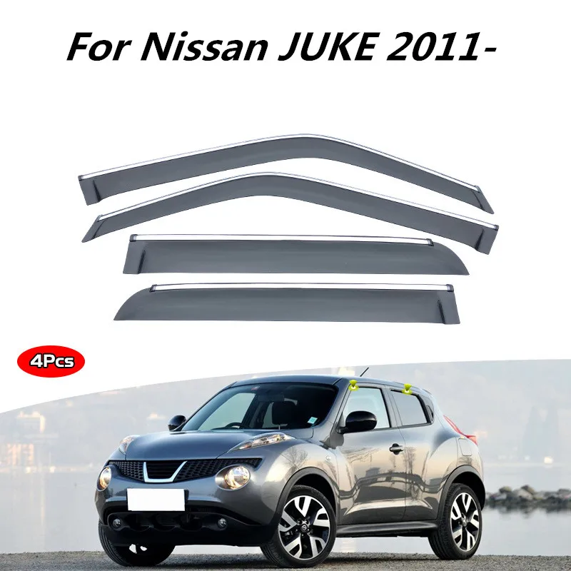 ForNissanJUKE2011WindowRainGuardsOuterAccessoriesTrimChrome