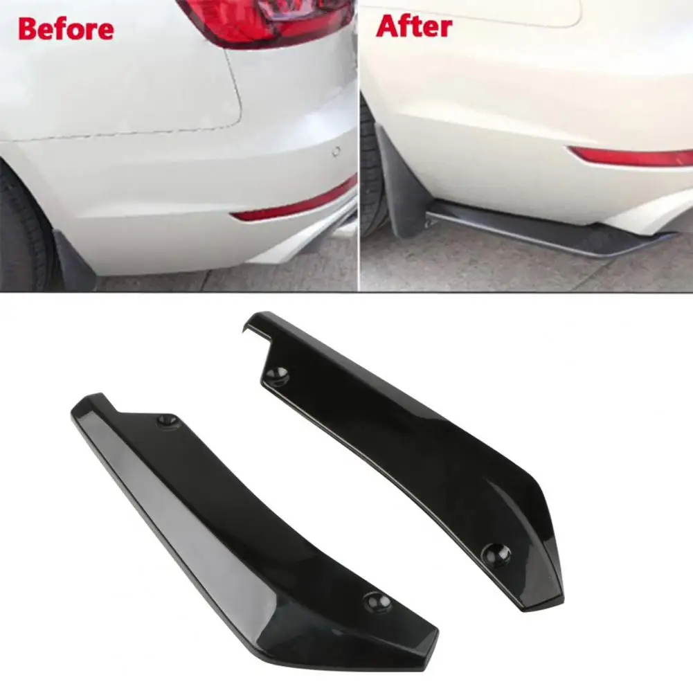 

1 Pair Car Rear Bumper Useful Vehicle Bumper Diffuser Spoiler Fin Lip Trim Smooth Surface Rear Bumper Lip