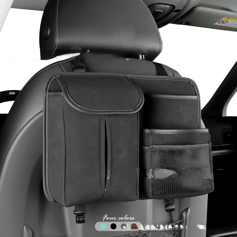 

Car seat back storage bag hanging bag Car seat back storage bag with hook turned fur paper box car tissue box