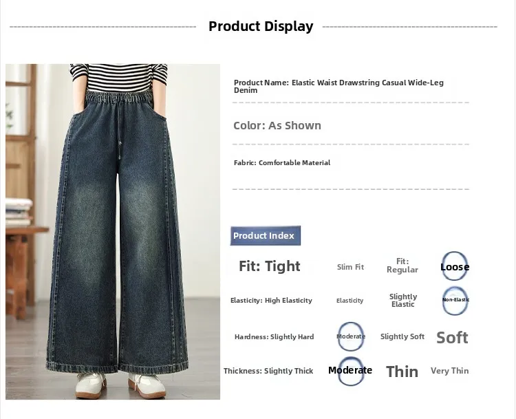 Loose Fit Straight Leg Jeans High Waist Cotton Polyester Blend Casual Wide Leg Pants Heavy Embellishment Bootcut Trousers