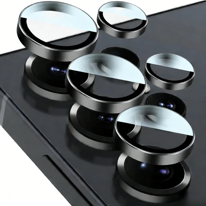 Titanium Alloy Camera Protector Ring with HD 9H Glass Rear Lens Case