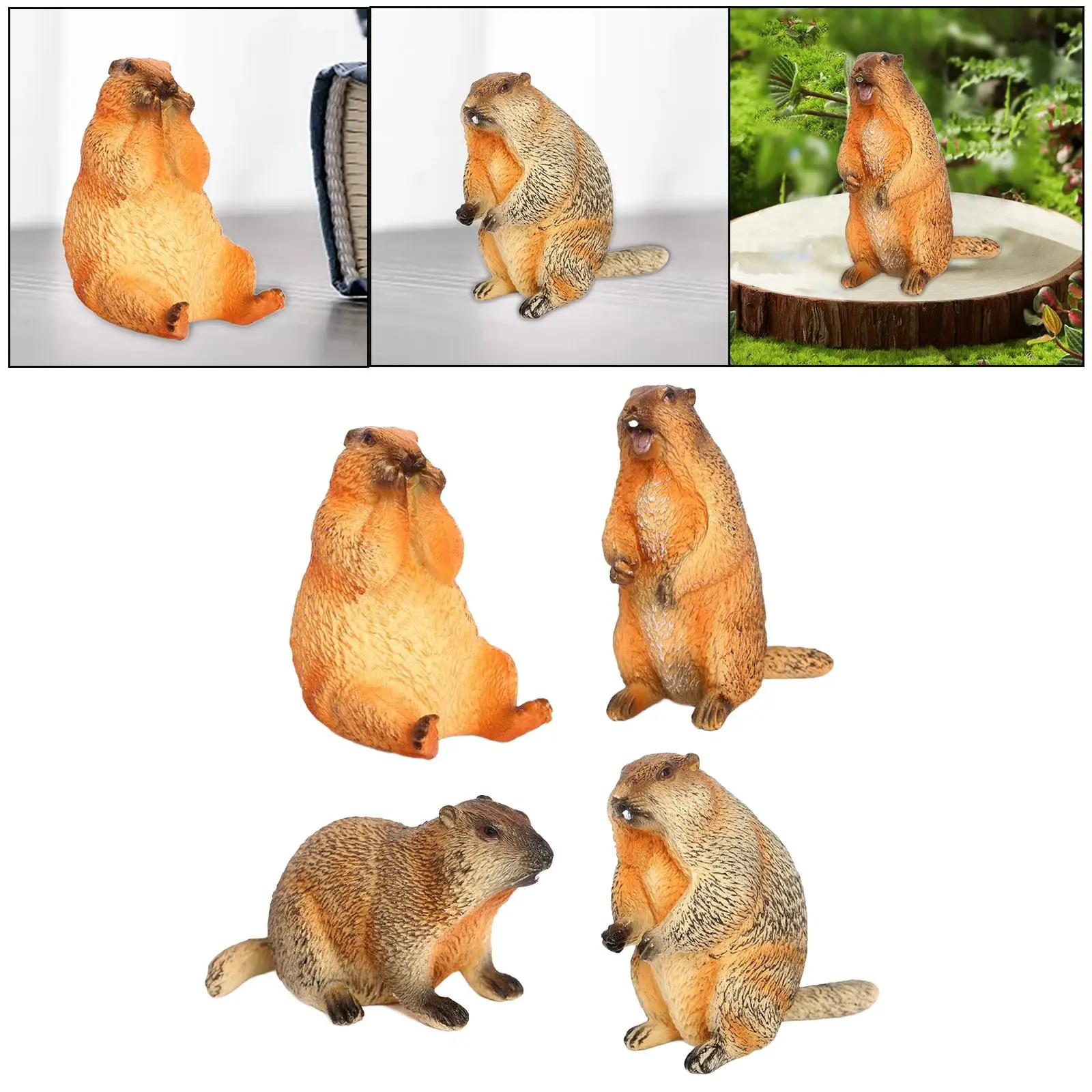 

Simulation Animal Model Collectibles Desktop Decor Portable Groundhog Toy
