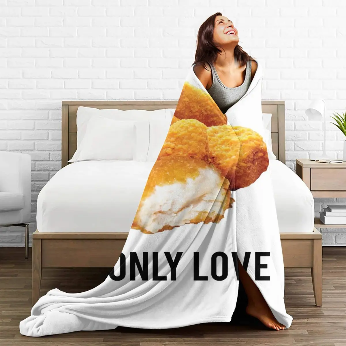 Chicken Nuggets My Only Love Blanket Flannel Portable Throw Blankets Throw Blanket For Couch Bedding Travel Throws Bedspread 5