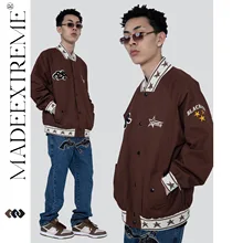 

MADEEXTREME 2022 mens fashion clothing trends men bomber jacket hip hop punk style oversized jacket couple street casual coats