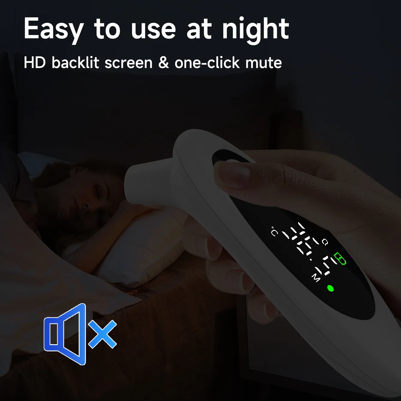 Yongrow Rechargeable Infrared Ear Thermometer 3 Modes Forehead/Ear/Room Temperature Measurement Records Alarm Light