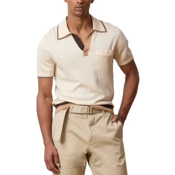 Polo da Uomo 2026 Nuova Collezione: Maglia a Maniche Corte con Colletto a Risvolto e Dettagli a Contrasto