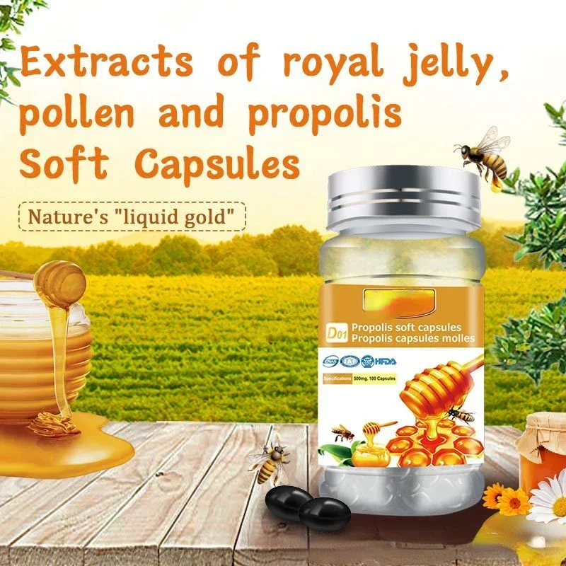 Pure Natural Propolis Softgels , Health Booster, Energy Booster, Dietary Supplement