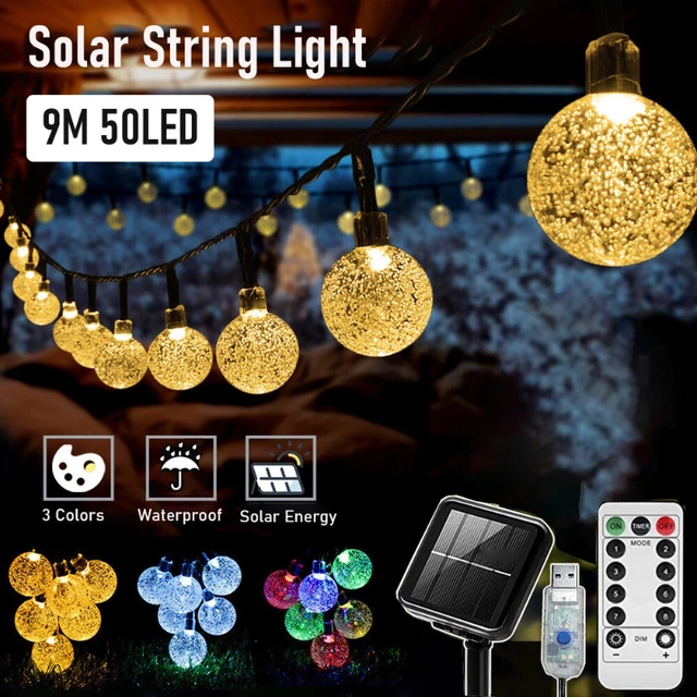 Guirlande Lumineuse Exterieure Solaire etanche,avec 8 Modes, pour