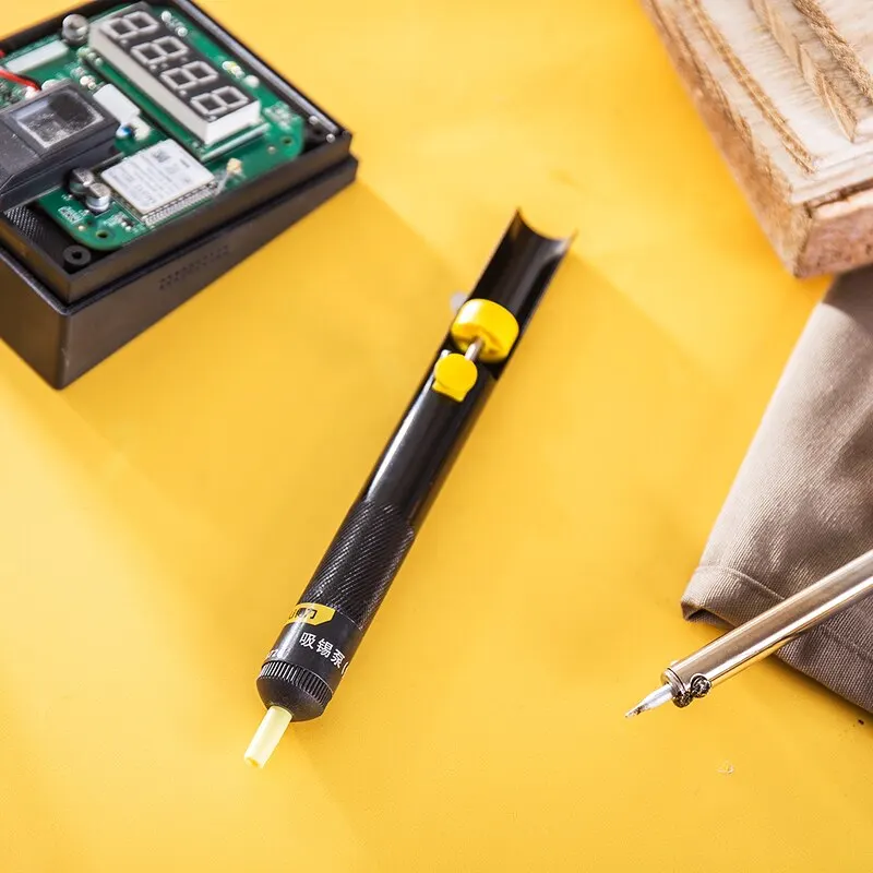Desoldering Pump Deli Desoldering Pump Sucker Pen Removal Vacuum Desolder High Temperature Resistance Hand Welding Tools