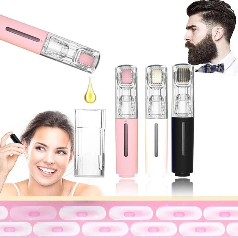 Hydra Roller Beard Growth Hair Beard Care 105 Pins Replaceable Derma Roller Micro Titanium Needle For Face derma roller