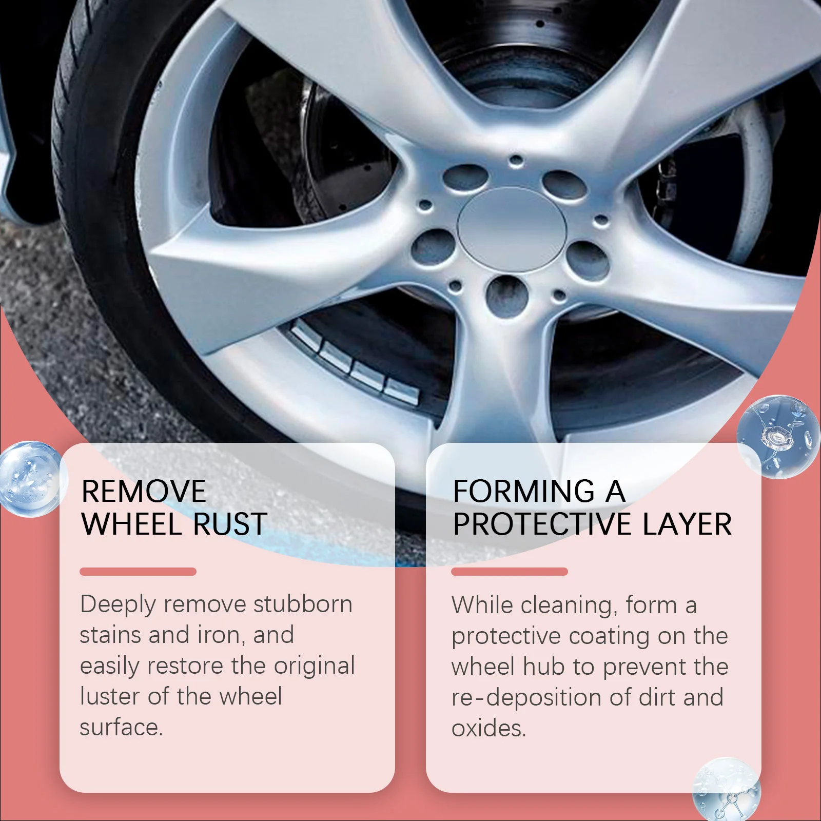 Alloy Wheel Cleaner & Rust Remover-Tire Shine, Degreaser, Oil Stain Removal For Car Rims, Safe Effective Wheel Care (120ml)