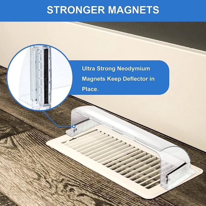 Air Vent Deflectors Adjustable Magnetic Heat & Vent Cover Heavy Duty Unbreakable Plastic with Magnet Secure Design 2pcs