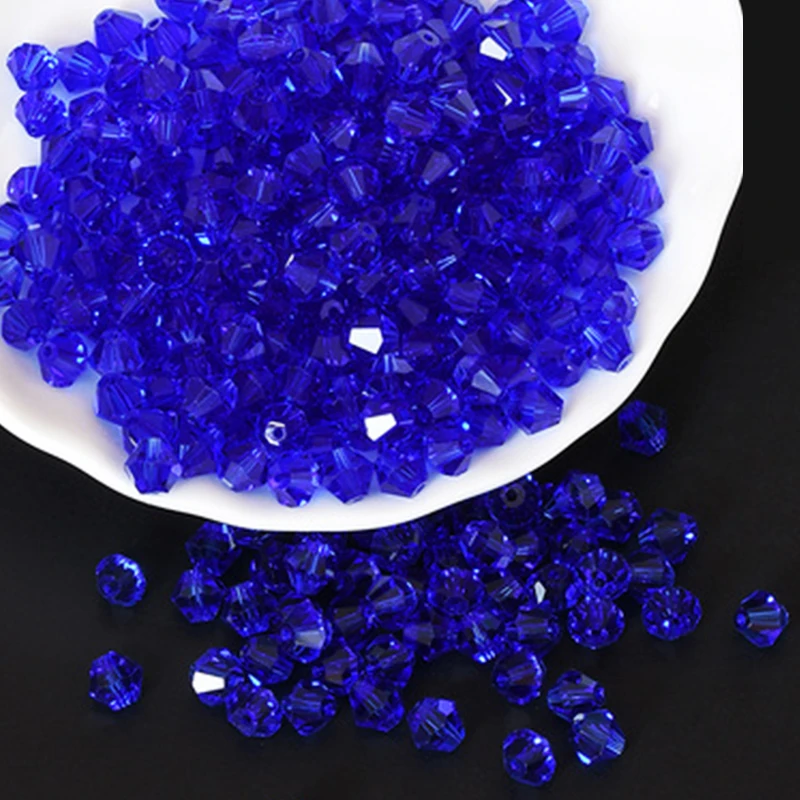 200PCS 4mm Bunte Kristall Glas Facettierte Diamant Form Kleine Perlen Lose Perlen für Armband Halskette Schmuck Machen diy Handwerk