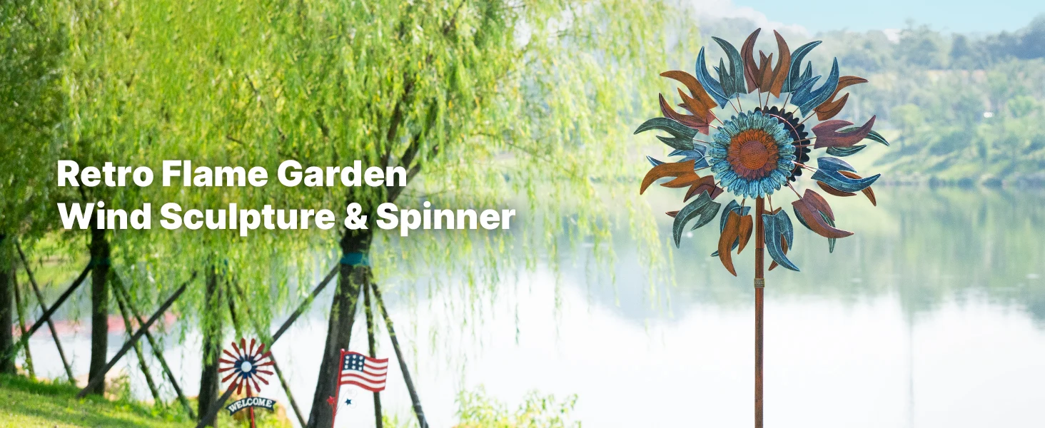 Welcome sign and flag decor for wind spinner kit