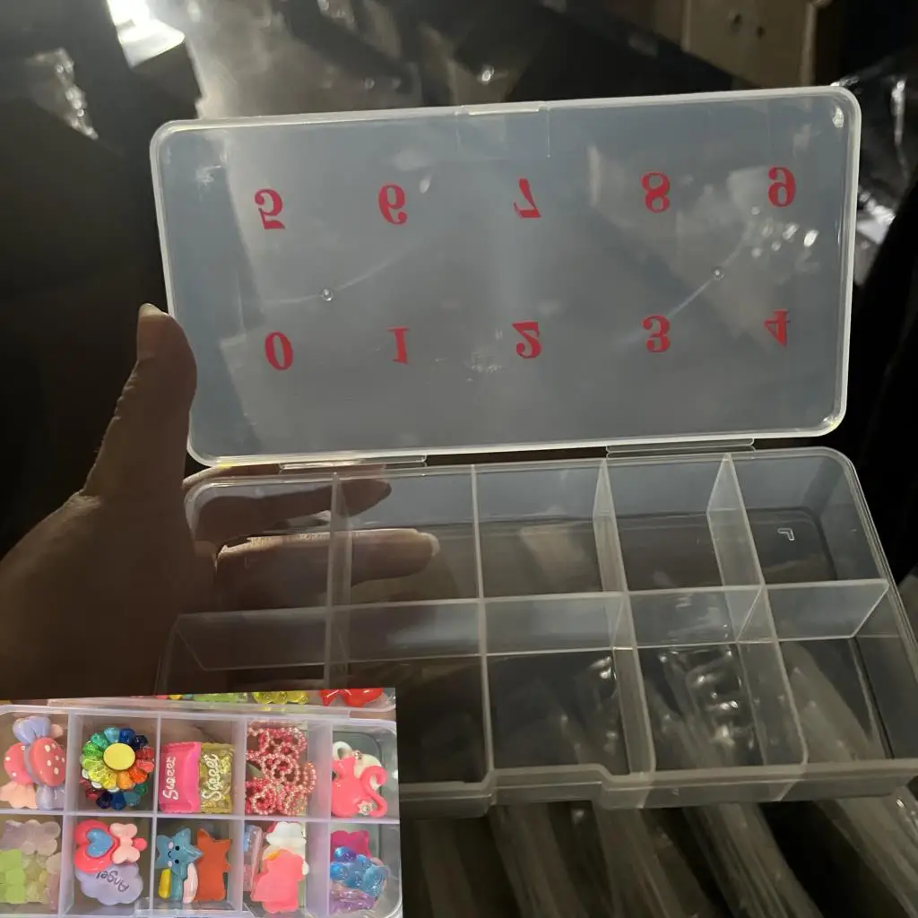 Transparent Nail Art Storage Box for Jewelry Beads and Nail Accessories