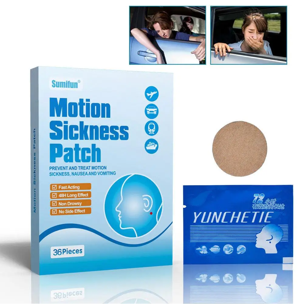 Car Motion Sickness Patch 36pcs Refreshing Awakening the Brain Anti Airsickness Seasickness Plaster Nausea Dizzy Patch
