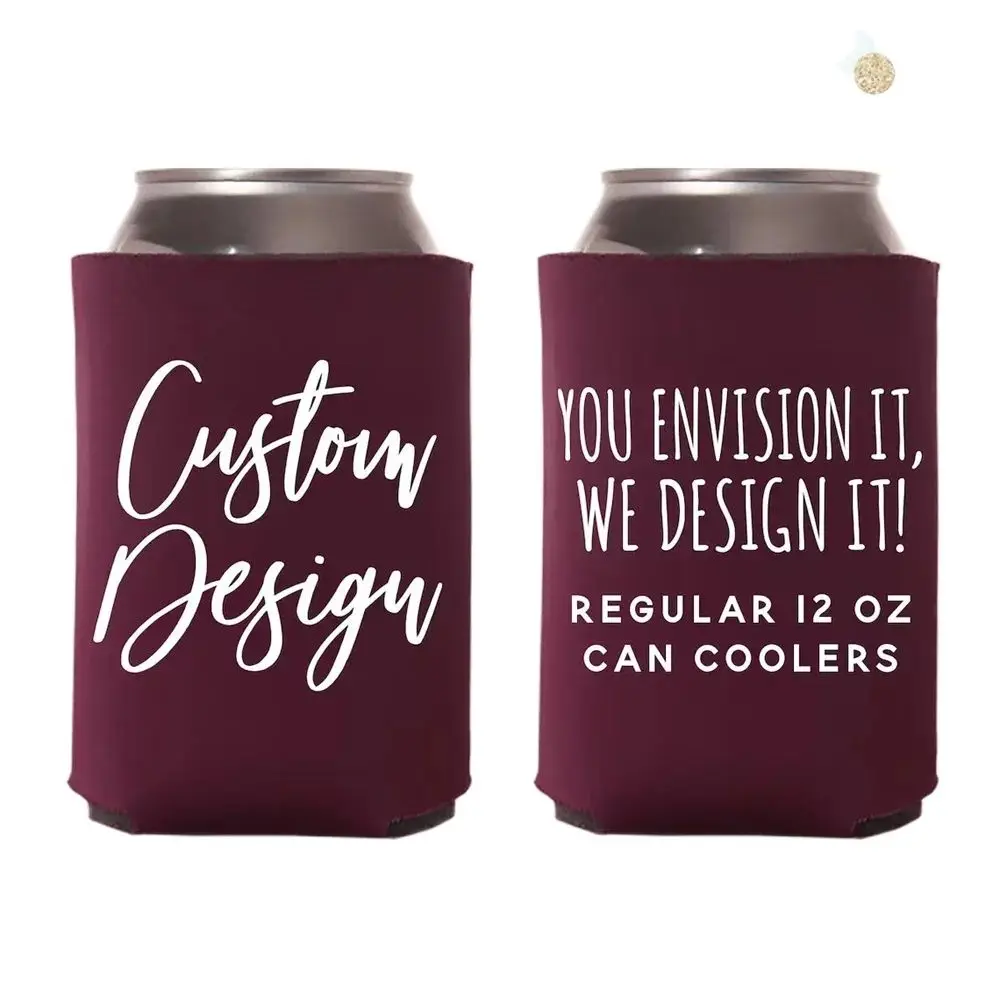 

Custom 12oz Wedding Can Cooler - Your Custom Design - Wedding Favors, Beverage Insulators, Beer Huggers, Wedding Favors, Party C