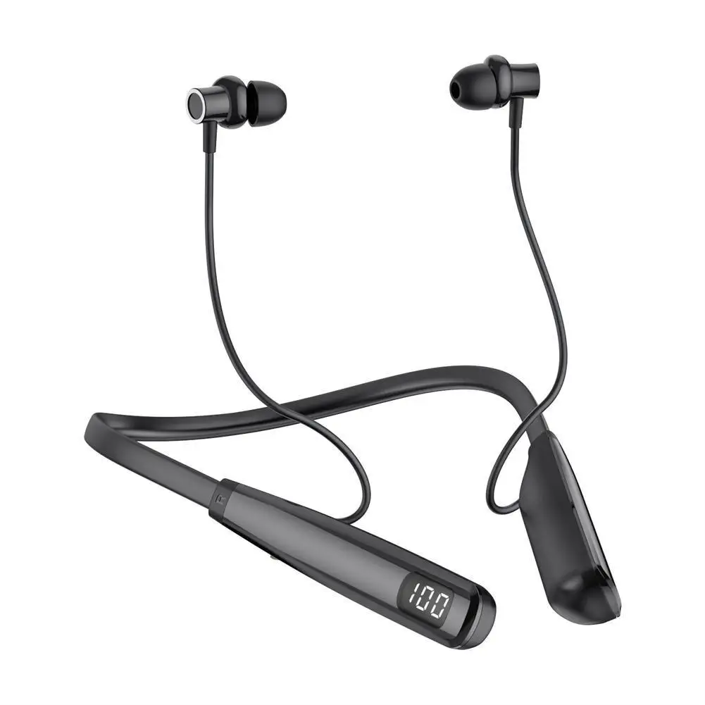 

Long Standby Bluetooth Wireless Headset with Mic Noise Reduction Music Earphones Led Hd Display Neckband Gym Sports Headphones