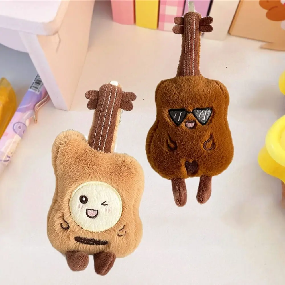 Trinket Cartoon Guitar Pendant Musical Instrument Soft Guitar Key Rings Violin Kawaii Guitar Keychain Door Key