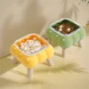 1 PCS New cat eating tall bowl bubble glass four-legged high-leg cat bowl easy to clean pet high-legged neck bowl 3