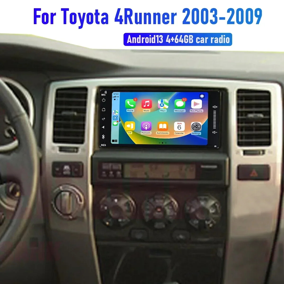 カーラジオ7インチ,Android 13,4 GB 64GB,GPS, FM,Bluetooth