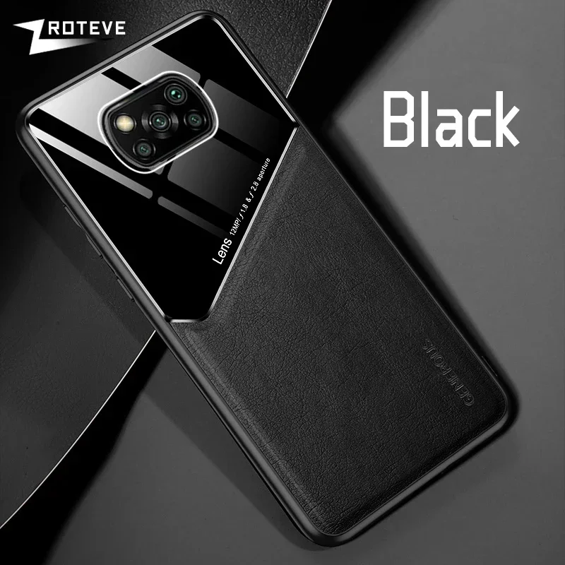 Premium PU Leather Magnetic Car Mount Compatible Smartphone Case