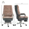 Homcom 400 Lbs Big and Tall Office Chair, Reclining Office Chair with Footrest, Velvet Executive Office Desk Chair 3