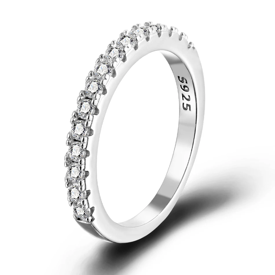 URMYLADY 925 Sterling Silver White Gold Round Excellent Cut Moissanite Ring For Girls Cocktail Jewelry silver ring moissanite ring